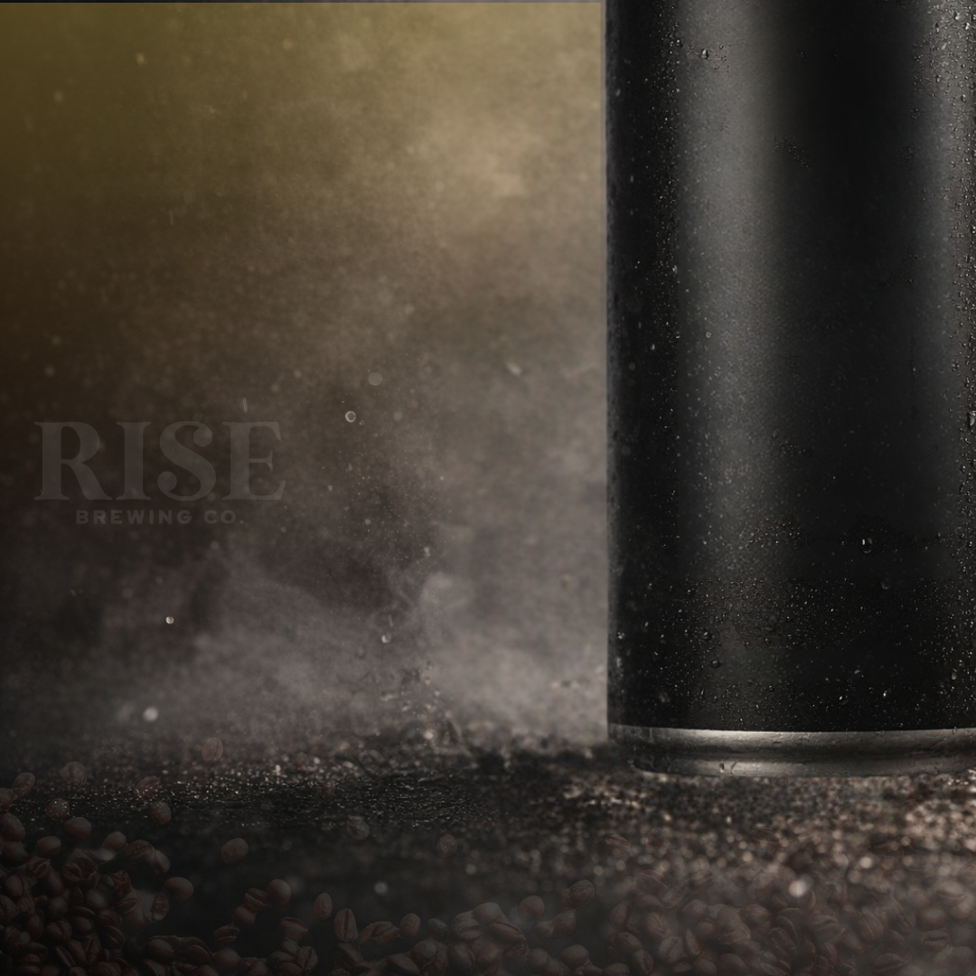 RISE Original Black with coffee beans and atmosphere