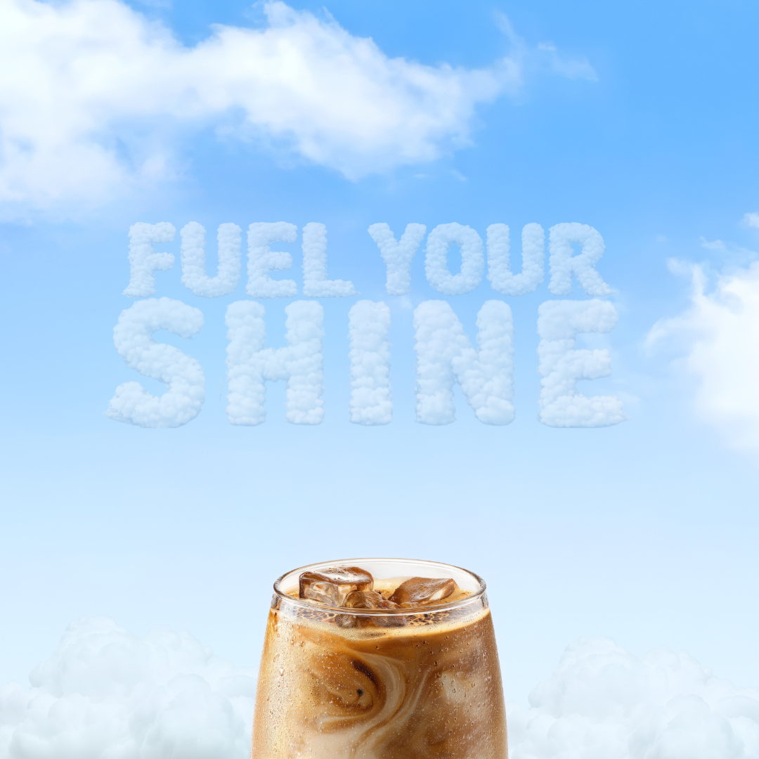 Fuel Your Shine campaign with cloud-formed typography