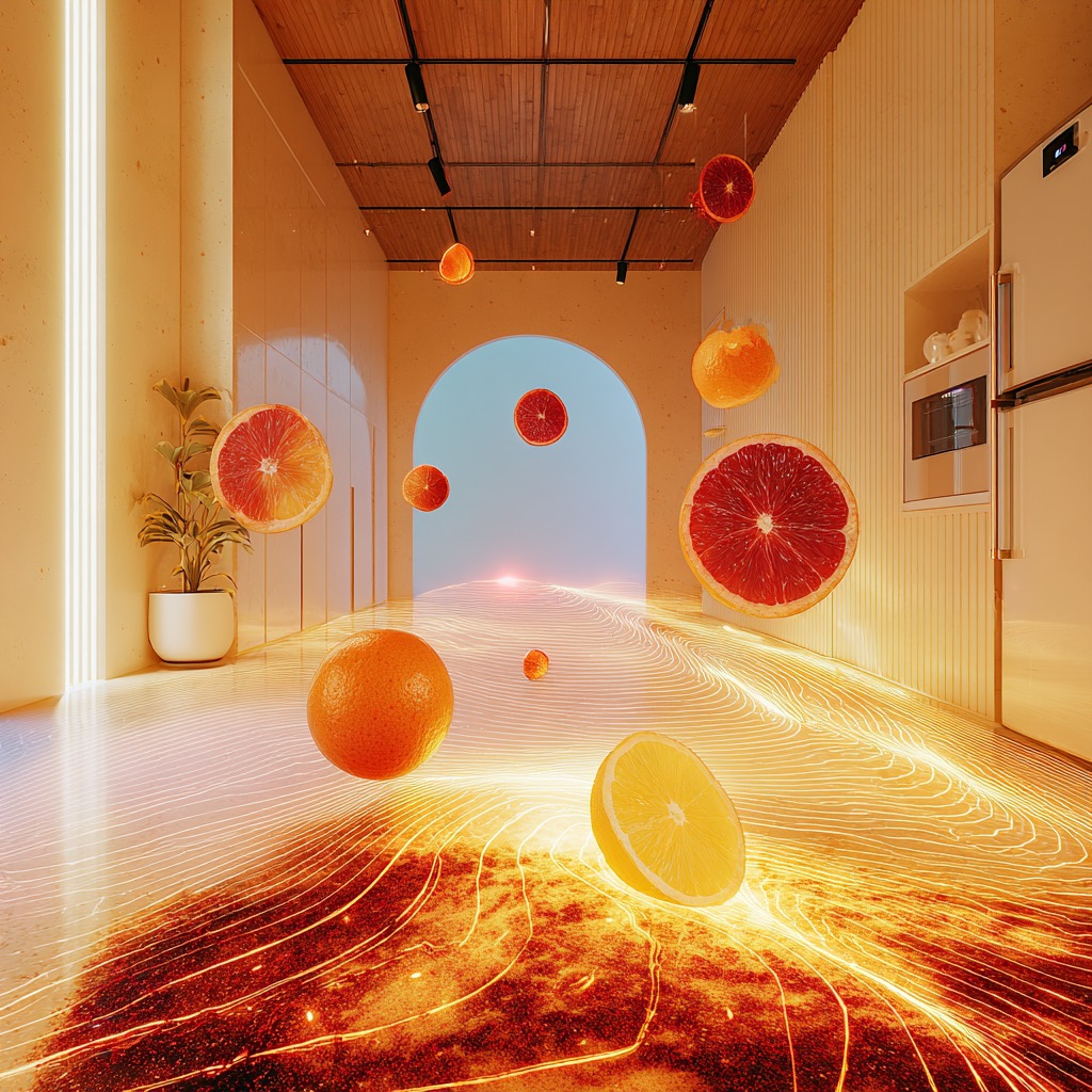 The Citrus Campaign — citrus liquid hallway installation